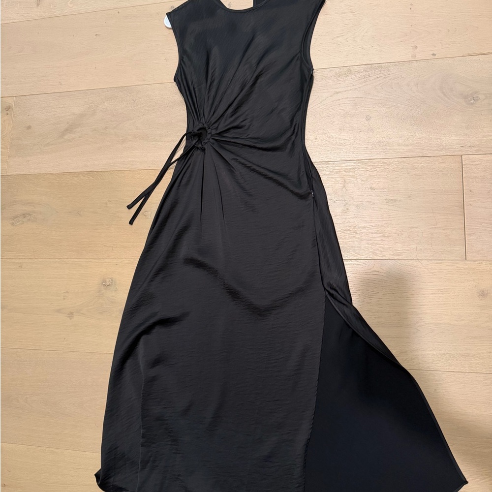 House of Harlow 1960 Black Midi Dress with Side Tie